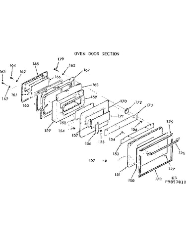 Oven door section