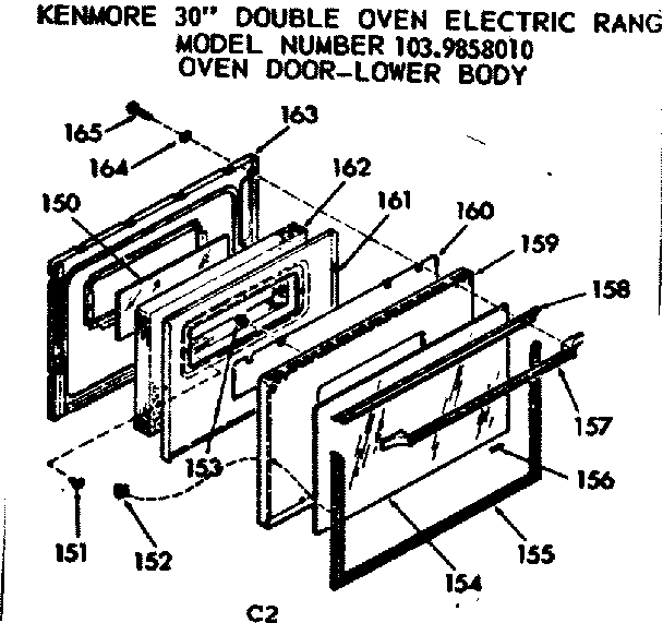 Oven door-lower body