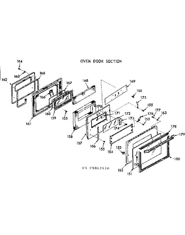 Oven door section