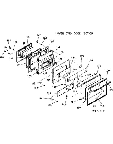 Lower oven door section