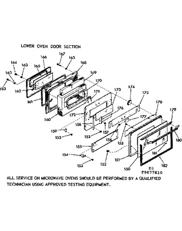 Lower oven door section