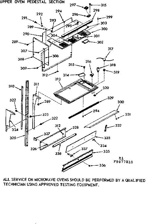 UPPER OVEN PEDESTAL SECTION
