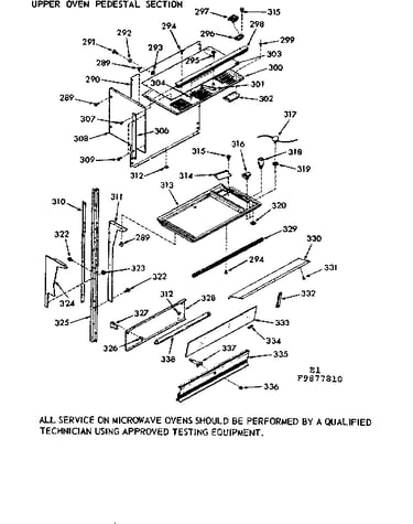 Upper oven pedestal section