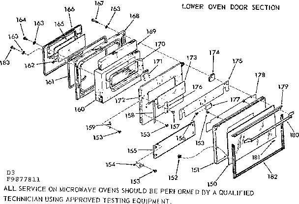 Lower oven door section