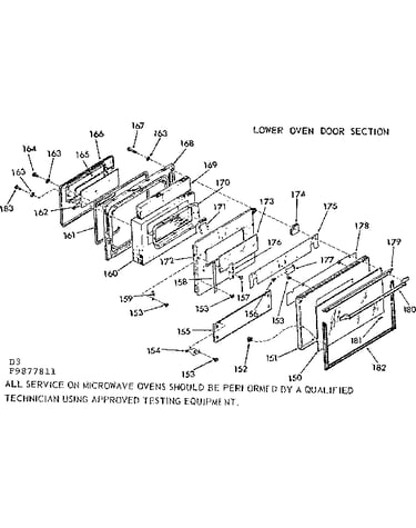 Lower oven door section