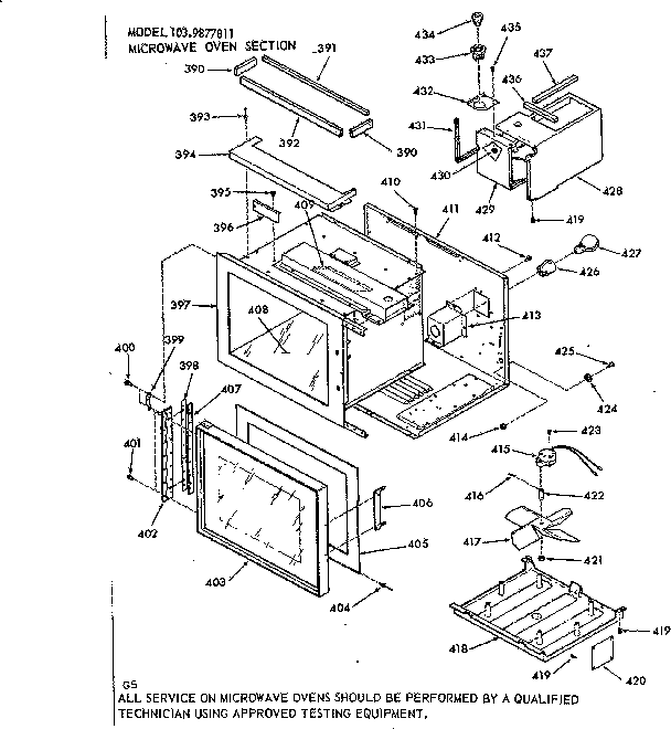 Microwave oven section