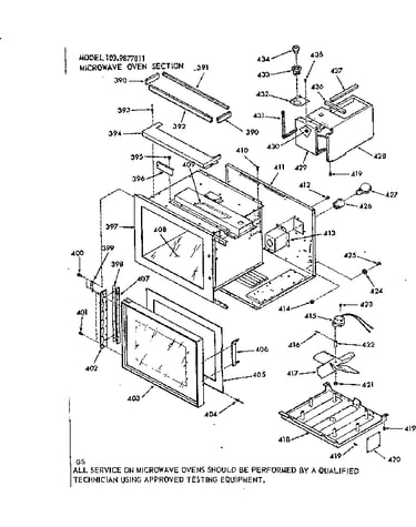Microwave oven section
