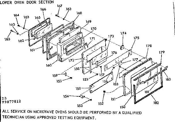Lower oven door section