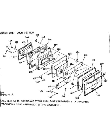 Lower oven door section