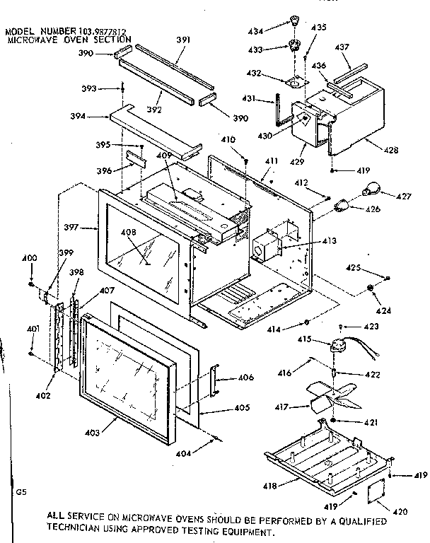 Microwave oven section