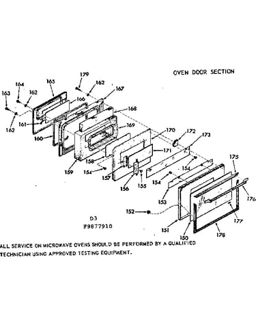Oven door section