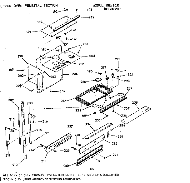 UPPER OVEN PEDESTAL SECTION