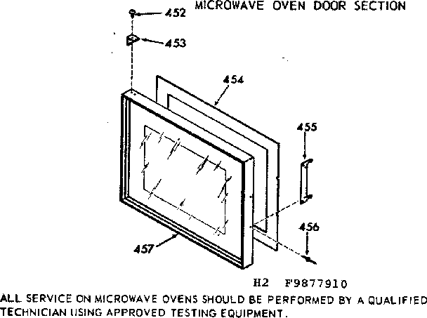 MICROWAVE OVEN DOOR SECTION