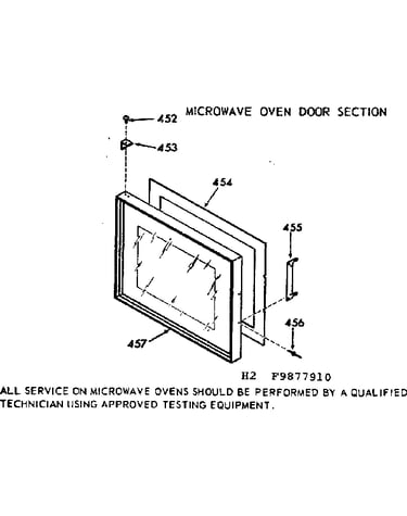 Microwave oven door section