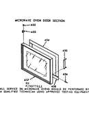 Microwave oven door section
