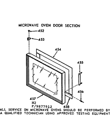 Microwave oven door section