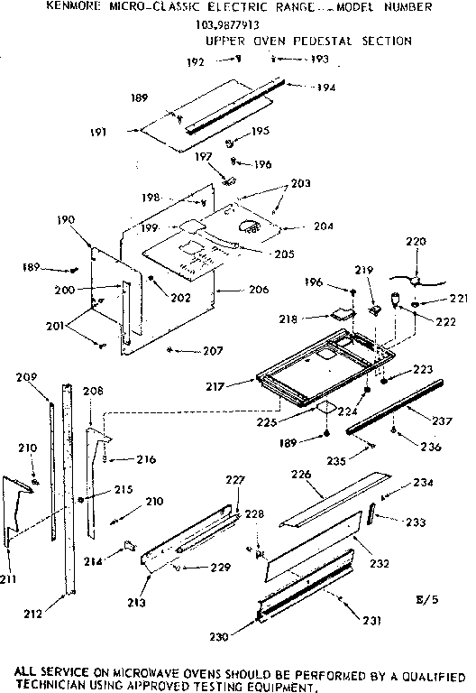 Upper oven pedestal section