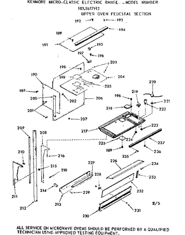 Upper oven pedestal section