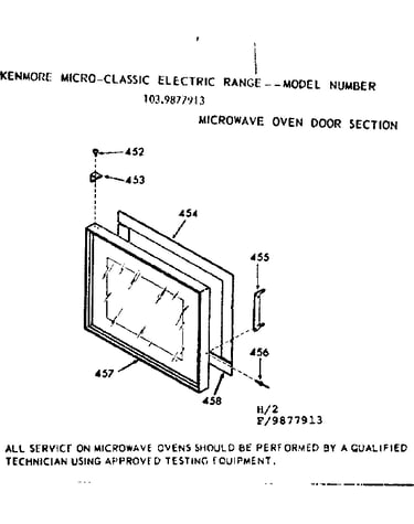 Microwave oven door section