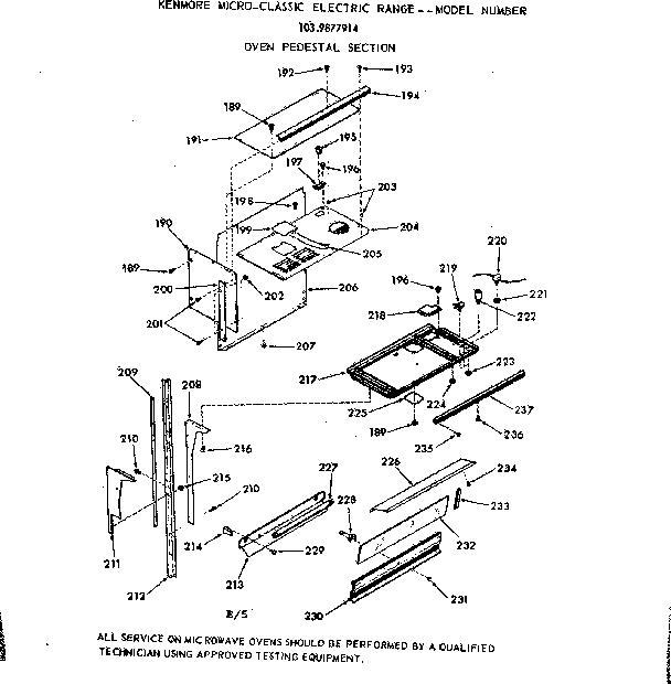 Upper oven pedestal section