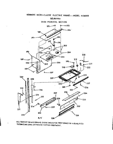 Upper oven pedestal section