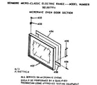 Kenmore 1039877914 microwave oven door section diagram