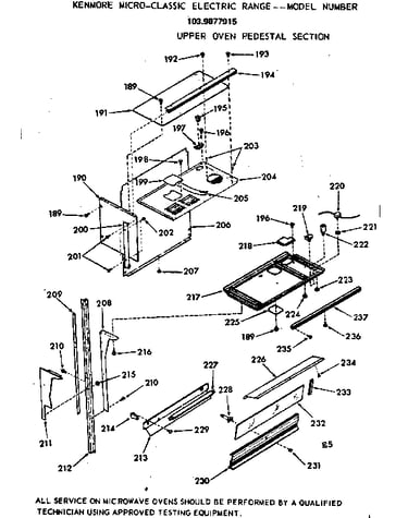 Upper oven pedestal section