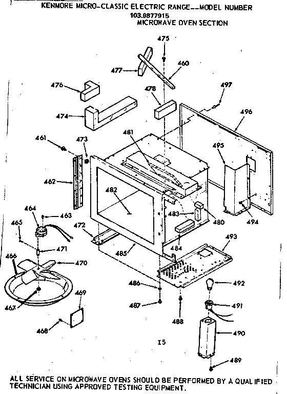 Microwave oven section