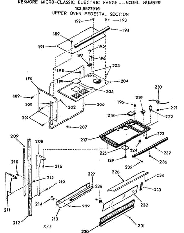 Upper oven pedestal section