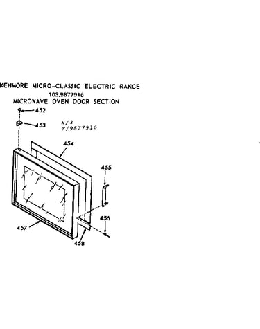 Microwave oven door section
