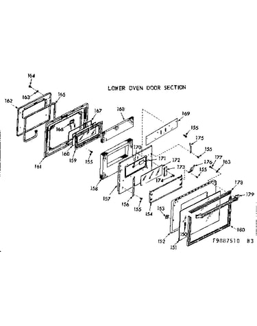 Lower oven door section