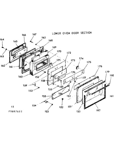 Lower oven door section
