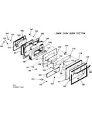 Lower oven door section