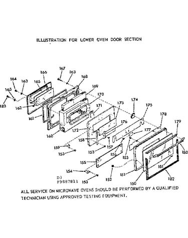 Lower oven door section