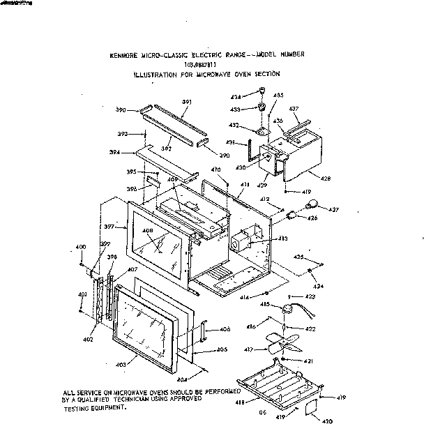 Microwave oven section