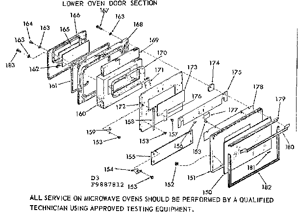 Lower oven door section