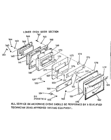 Lower oven door section