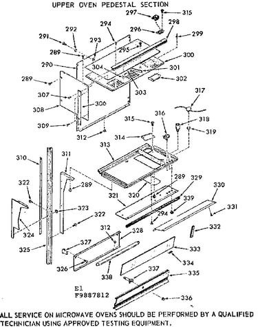 Upper oven pedestal section