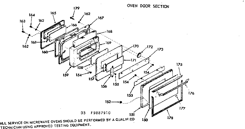 Oven door section