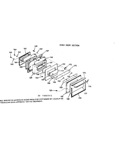 Oven door section