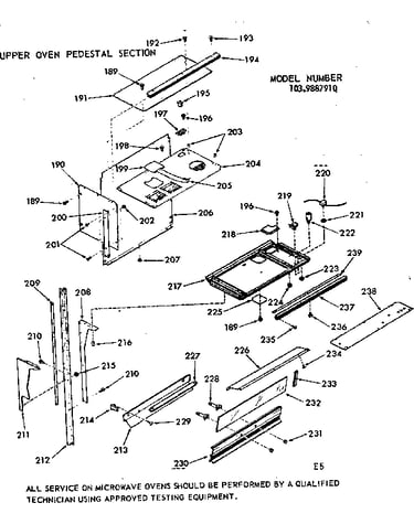 Upper oven pedestal section