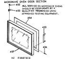 Kenmore 1039887910 microwave oven door section diagram