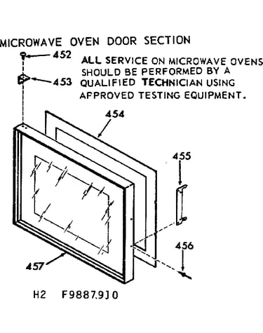 Microwave oven door section