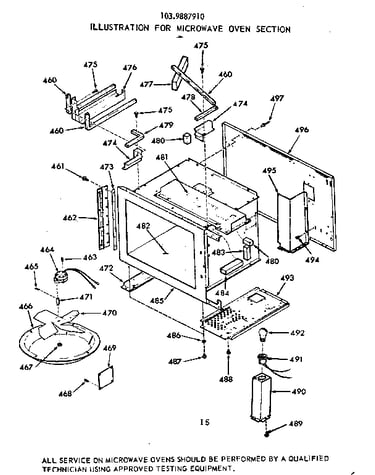Microwave oven section