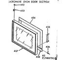 Kenmore 1039887912 microwave oven door section diagram
