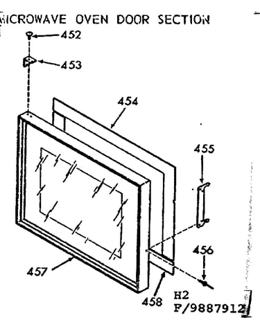 Microwave oven door section