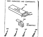 Kenmore 1039887912 wire harnesses and components diagram