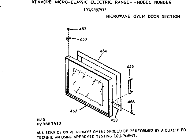 Microwave oven door section