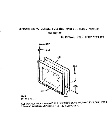 Microwave oven door section