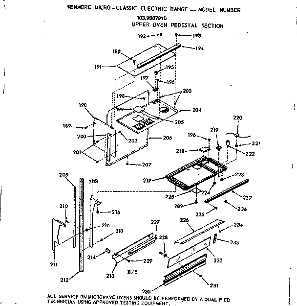 Upper oven pedestal section